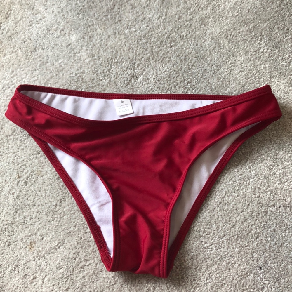 Red bathing suit bottoms